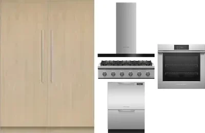 6 Piece Package Includes Refrigerator, Freezer, Cooktop, Wall Oven, Hood And Dishwasher